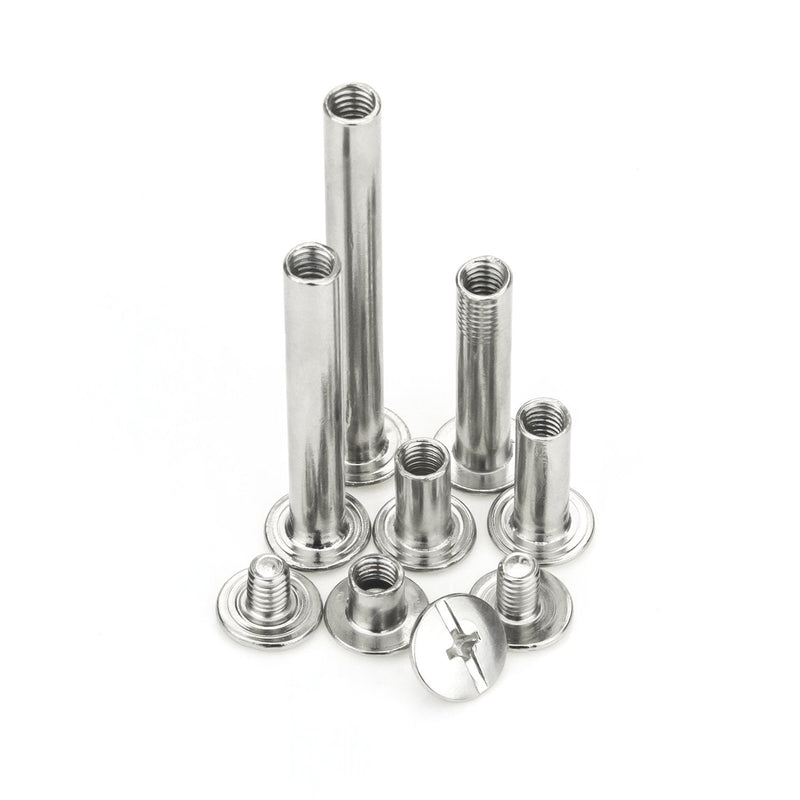 Sutemribor 120 Pieces M5 x 5/10/15/25/35/45mm Chicago Screw Binding Screws Posts Assortment Kit for DIY Leather Bookbinding Crafts - NewNest Australia