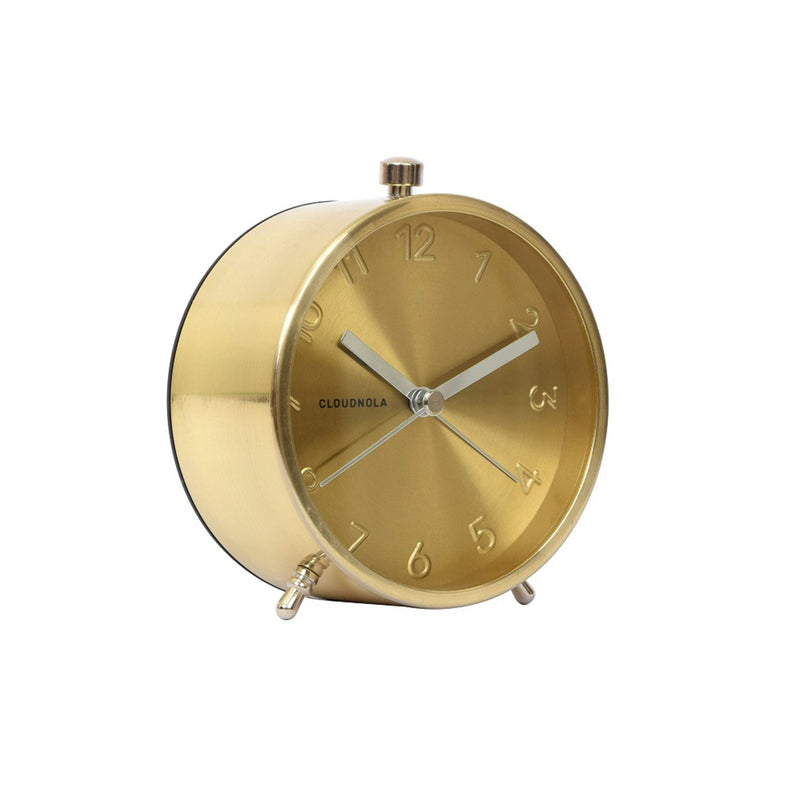 NewNest Australia - Cloudnola Glam Metal Alarm Clock Gold, 4.3 inch Diameter, Battery Operated Quartz Movement, Silent Non Ticking … 