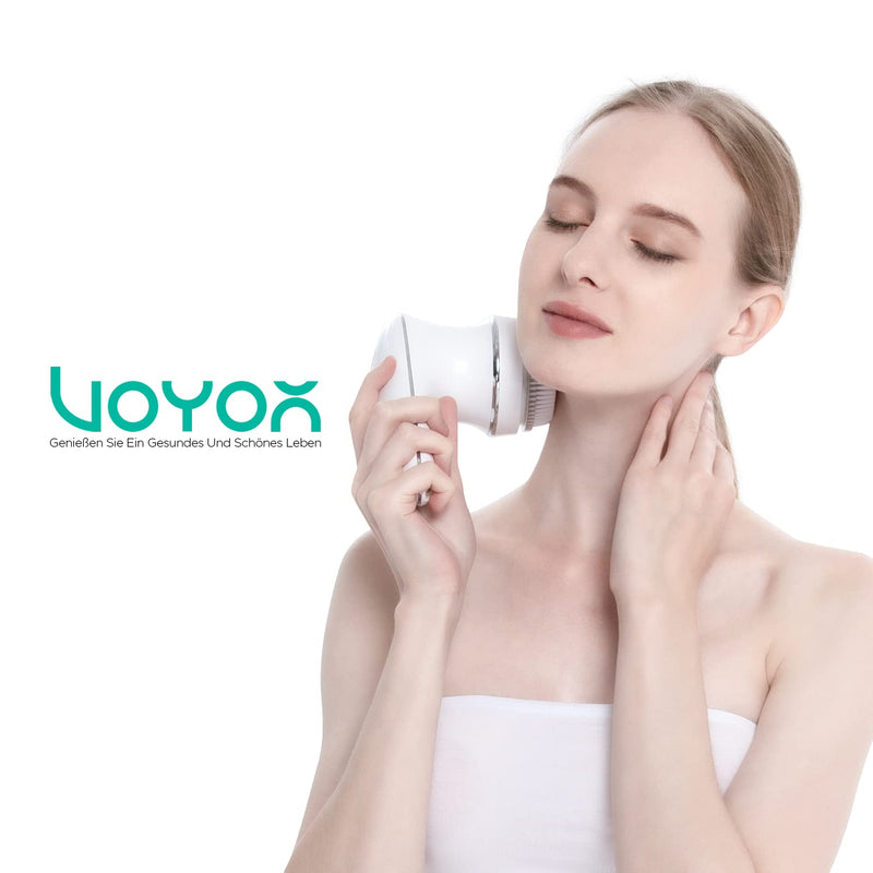 Voyor Massager Anti Cellulite Massage Device For Face Neck Shoulder Back Feet Foot Bath With 3 Multi Function Heads Facial Cleansing Brush Ipx7 Waterproof & Rechargeable - NewNest Australia