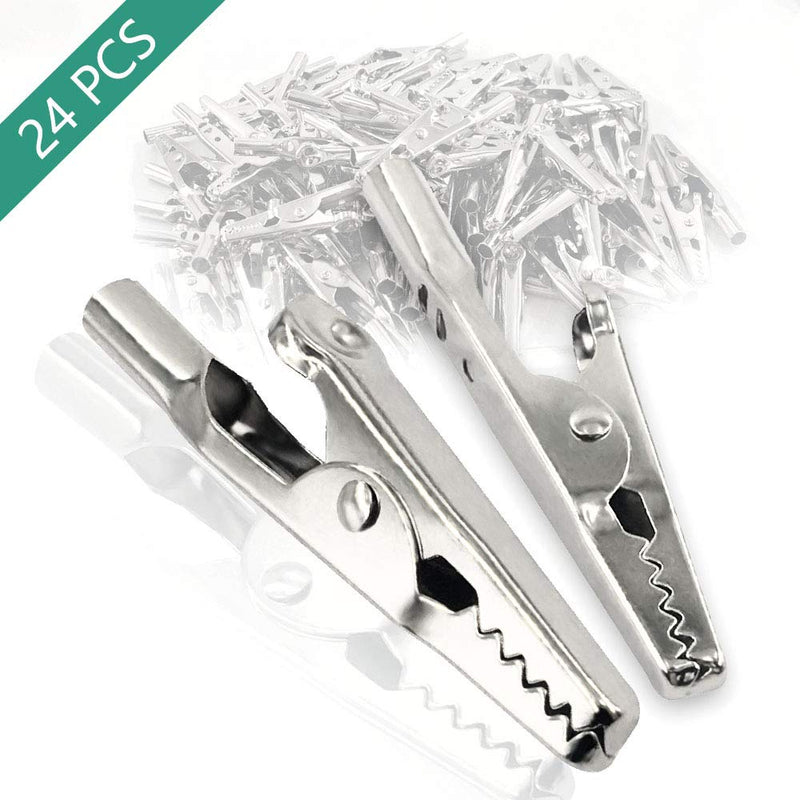 25Pcs 51mm Metal Alligator Clip Spring Clamps test line Crocodile Clip Silver Tone Alligator Clips Nickel Plated Crocodile Clamps, used in laboratory electric testing work and Cable Lead Clip - NewNest Australia