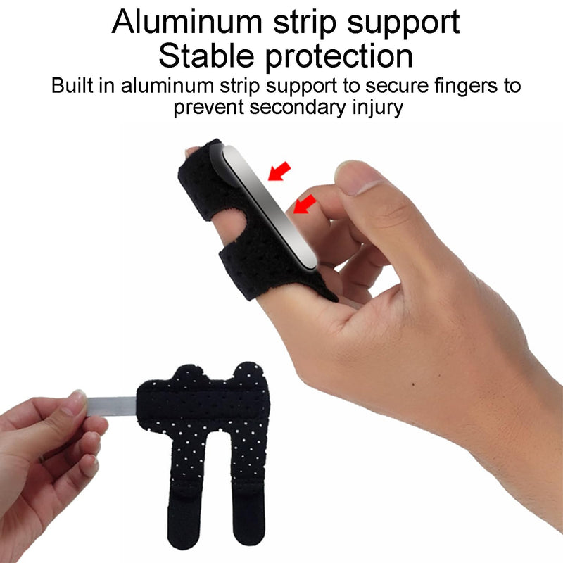 Jdxun Pack Of 2 Finger Splints, Finger Protection, Snap Finger Splint, Adjustable Reusable Finger Splint Finger Cots For Broken Fingers & Osteoarthritis Pain Relief (Black) - NewNest Australia