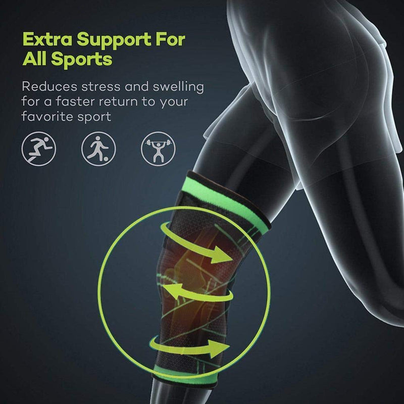 Vitoki Knee Supports for Arthritis Joint Pain 1 Pack, Knee Brace for Men & Women Knee Sleeve for Meniscus Tear ACL Running Workout Basketball Gym Green XX-Large XXL - NewNest Australia