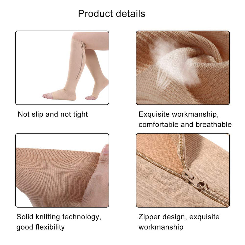 Haofy Compression Stockings Support Stockings For Men And Women, Calf Compression Stockings With Zip, Open Tip, Thrombosis Stockings, Class 2 Compression Sleeves For Varicose Veins - NewNest Australia