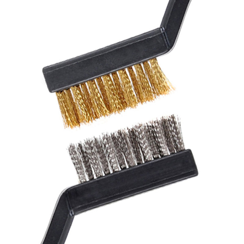 10 Pieces Wire Brush Scratch Brush (Stainless Steel + Brass), Curved Handle Masonry Brush Wire Bristle for Cleaning Welding Slag and Rust Stainless Steel + Brass - NewNest Australia