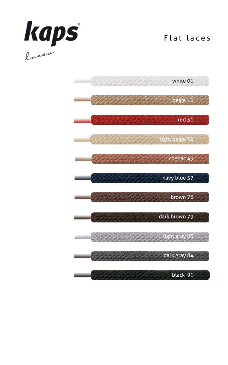 Kaps Flat Laces, quality durable 100% cotton shoe laces for casual footwear, made in Europe, 1 pair, many colours and lengths 60 cm - 24 inch - 3 to 4 eyelet pairs 91 - Black - NewNest Australia