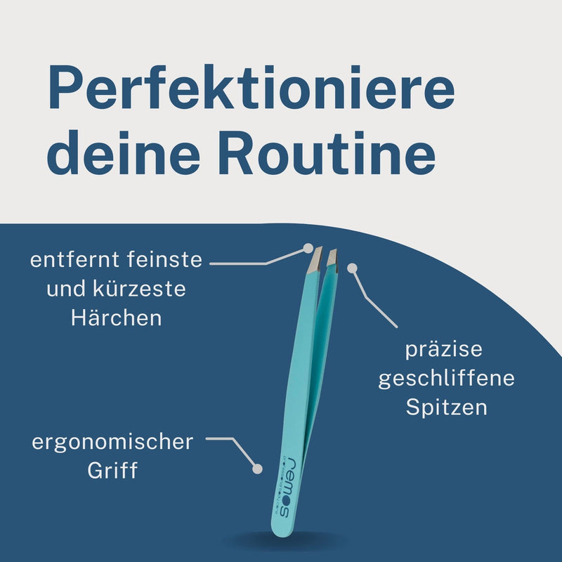 REMOS professional tweezers with extra fine tips for plucking eyebrows - turquoise - NewNest Australia