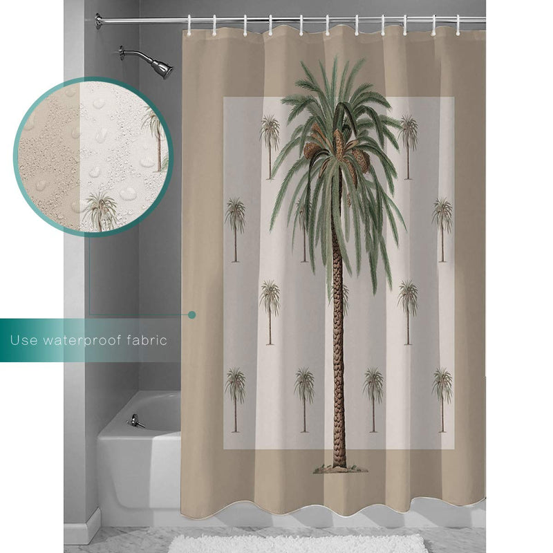 ZOE GARDEN Shower Curtain Set with Hook 72" x 72", Tropical Plants in Summer Beach Palm Trees | Bathroom Decor Waterproof Polyester Fabric Bathroom Accessories Bath Curtain 72*72IN=183*183CM - NewNest Australia