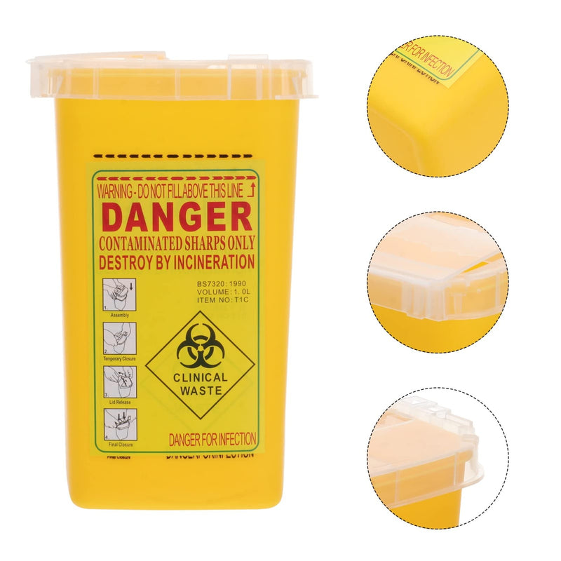 Healvian Sharps Container Sharps Disposal Container Biohazard Needle and Syringe Disposal Small Sharps Bin Professional Needle Container (Yellow) Sharps Disposal Box Yellow - NewNest Australia