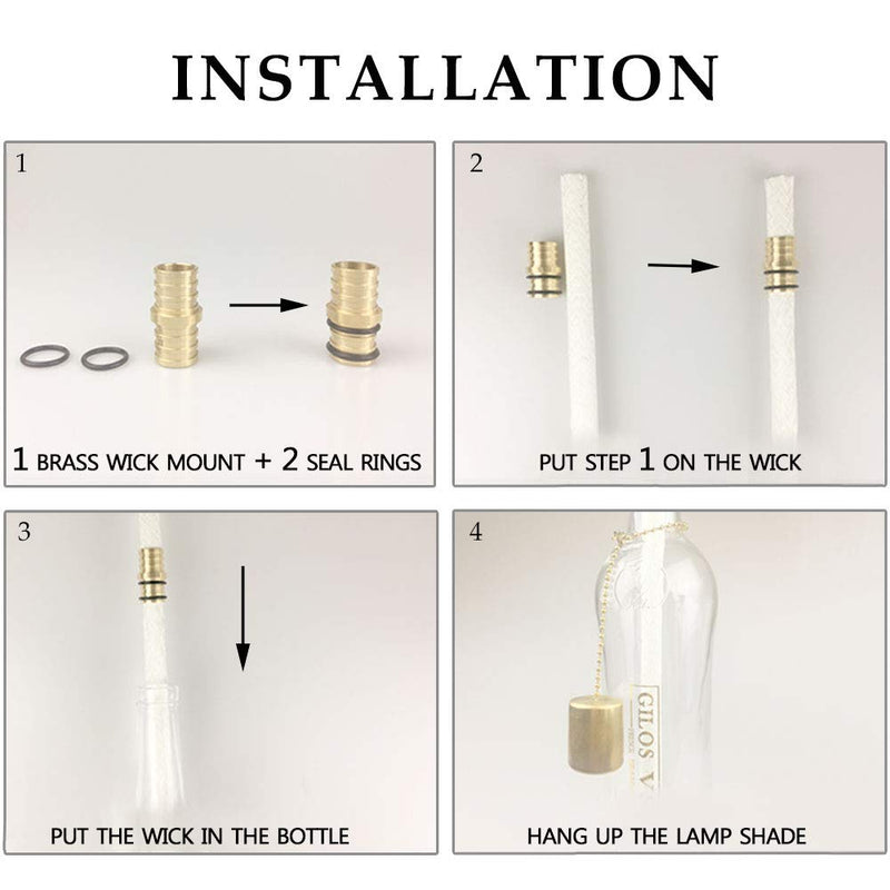 EricX Light Wine Bottle Torch Kit 4 Pack, Includes 4 Long Life Torch Wicks ,Brass Torch Wick Holders And Brass Caps - Just Add Bottle for an Outdoor Wine Bottle Torch - NewNest Australia