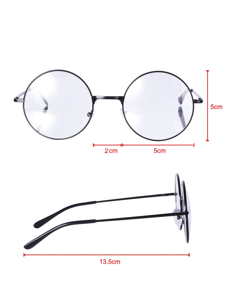 eBoot Metal Frame Round Glasses Retro Metal Clear Lens Glasses, Unisex, Black, Golden, Silver Color, 3 Pairs - NewNest Australia