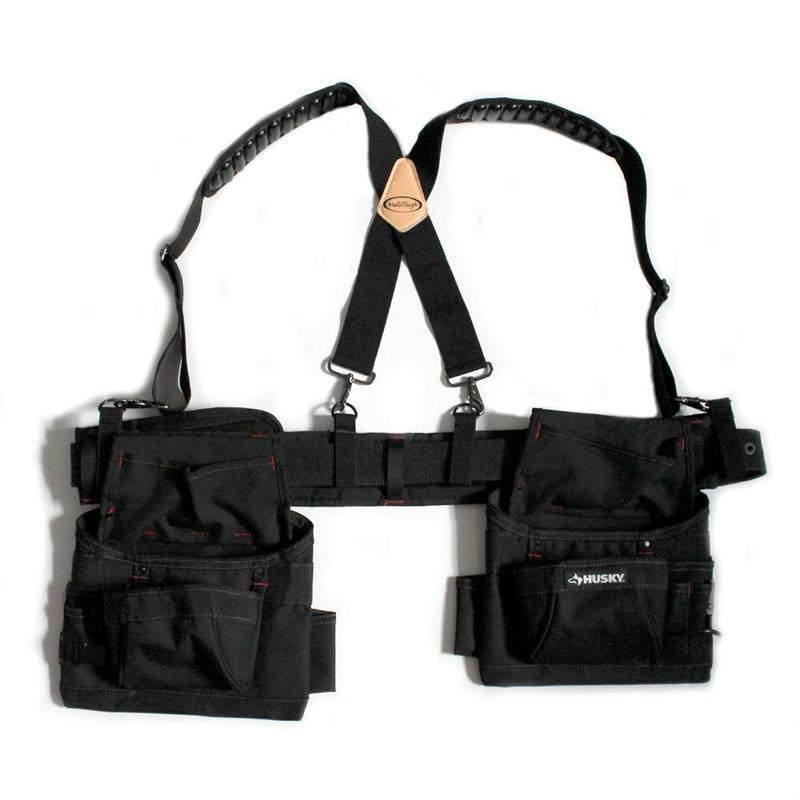 Tool Belt Suspenders Heavy Duty work suspenders Flexible Adjustable Straps with Comfortable Moveable Padded Shoulders Complete with 4 Loop Attachments - NewNest Australia