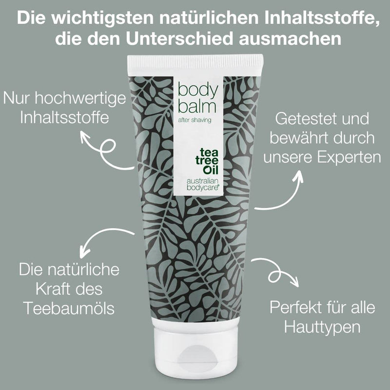 Australian Bodycare Body Balm 200 Ml Aftershave Balm Against Ingrown Hair, Shaving Burn & Red Pimples After Shaving Perfect After Shaving & Hair Removal On The Body 100% Natural Tea Tree Oil - NewNest Australia