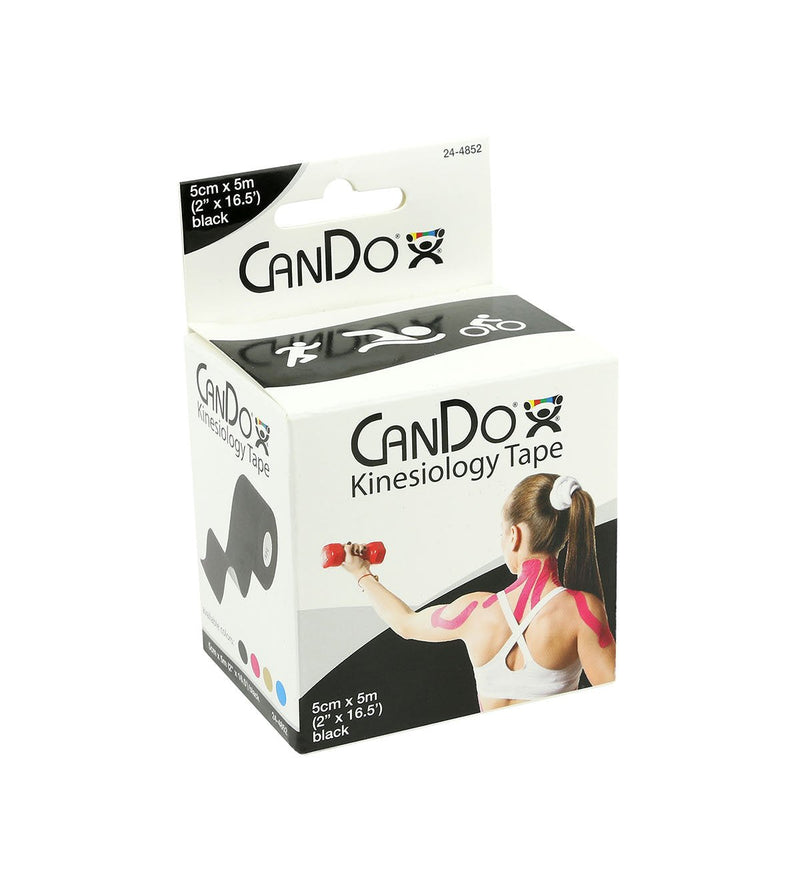 CanDo Kinesiology Tape, 2" x 16.5 ft, Black, 1 Roll - NewNest Australia