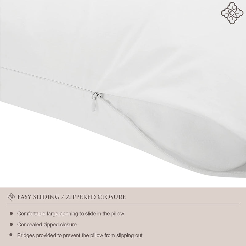 BIOWEAVES 100% Organic Cotton Breathable Pillow Protectors GOTS Certified with Zipped Closure  Standard, 20 x 26 inches, 2-Pack Standard (20" x 26") - Pack of 2 - NewNest Australia