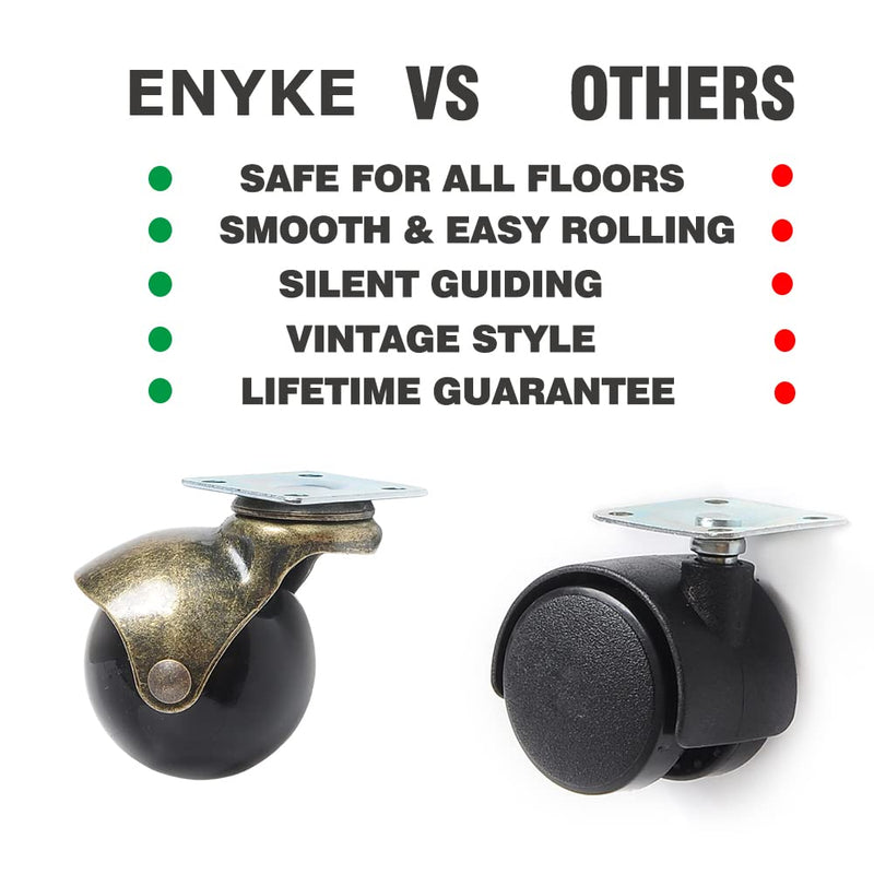 ENYKE Wheels for Furniture,1.5 Inch Ball Casters Set of 4, Antique Brass Plate Furniture Casters, Swivel Caster Wheels for Cabinet, Ottoman, Table (Screws Included) 1.5 inch - NewNest Australia