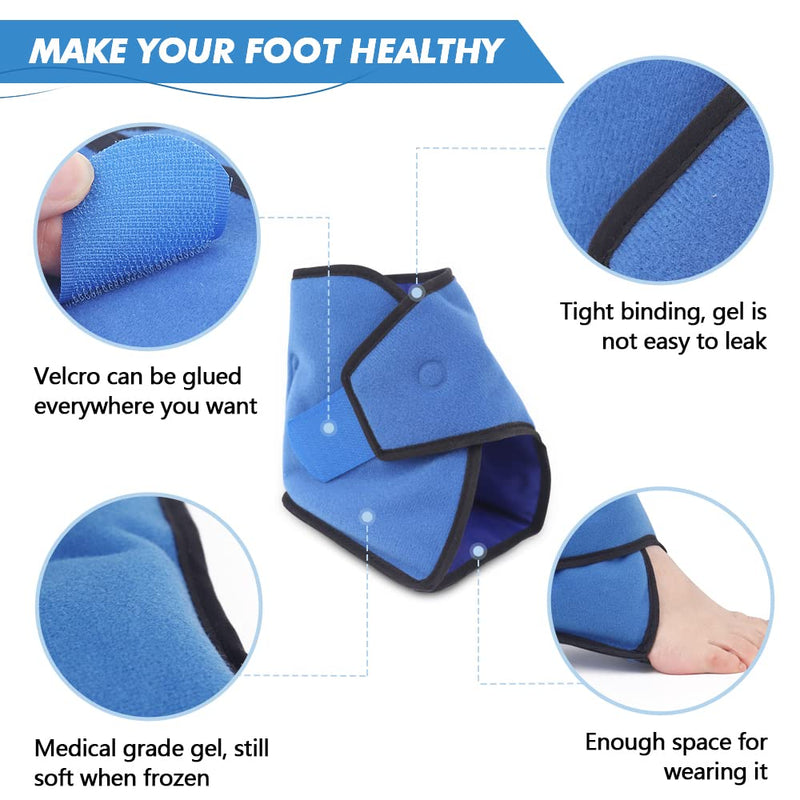 Hilph Ankle Ice Pack Wrap for Injuries, Reusable Ankle Ice Pack Hot Cold Therapy Gel Foot Ice Pack for Ankle Pain Relief, Plantar Fasciitis, Achilles Tendonitis, Edema, Heel Spur Blue - NewNest Australia