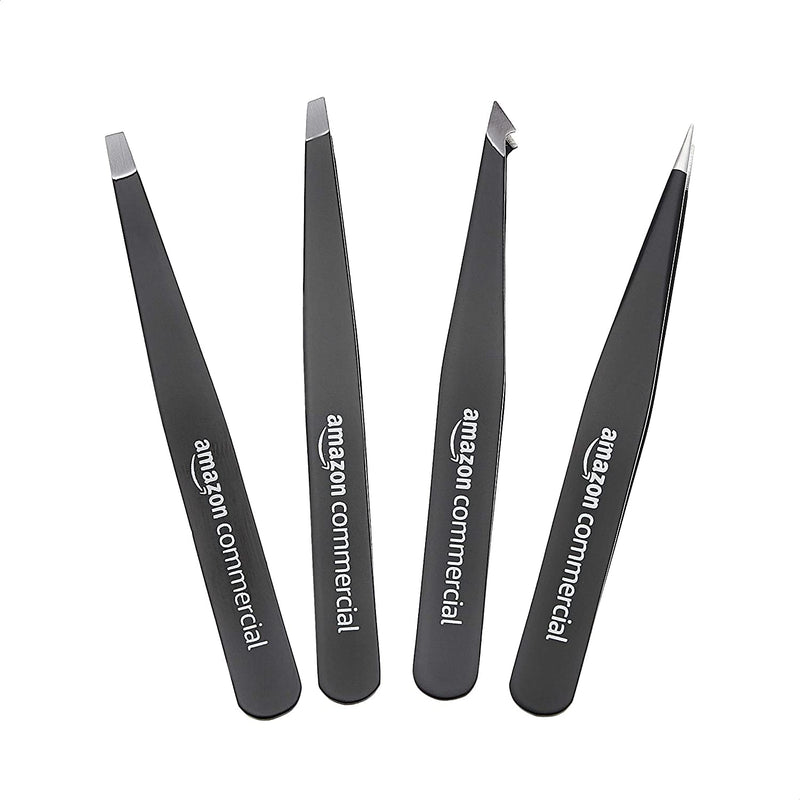 Amazoncommercial Eyebrow Tweezers, Stainless Steel Slanted And Pointed Tweezers For Hair Removal, Precise Tweezers For Ingrown Hair, Eyebrow Plucking 4 Pieces - NewNest Australia
