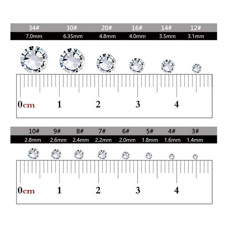 Onwon 1440 Pieces SS3 / 1.4mm Clear Crystal Flat Back Brilliant Round Rhinestones Glass Stones Glitter Gems Transparent Faux Diamond (Clear) - NewNest Australia
