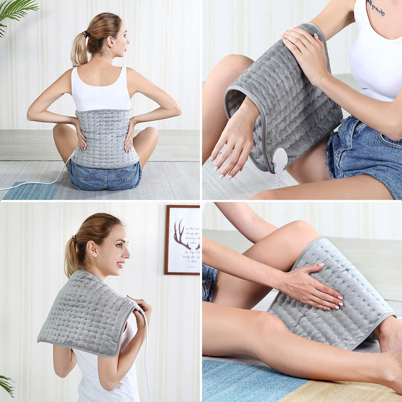 Heating Pad, Electric Heat Pad for Back Pain and Cramps Relief - Electric Fast Heat Pad with 6 Heat Settings -Auto Shut Off- Machine Washable 12" x 24" 30.48x60.96 cm (Pack of 1) - NewNest Australia
