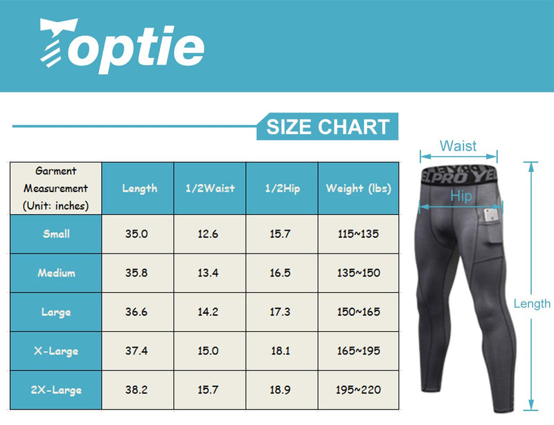TOPTIE Compression Cool Dry Sports Tights Pants Baselayer Running Yoga Leggings Large White - NewNest Australia