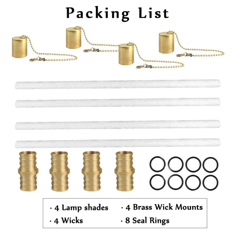 EricX Light Wine Bottle Torch Kit 4 Pack, Includes 4 Long Life Torch Wicks ,Brass Torch Wick Holders And Brass Caps - Just Add Bottle for an Outdoor Wine Bottle Torch - NewNest Australia