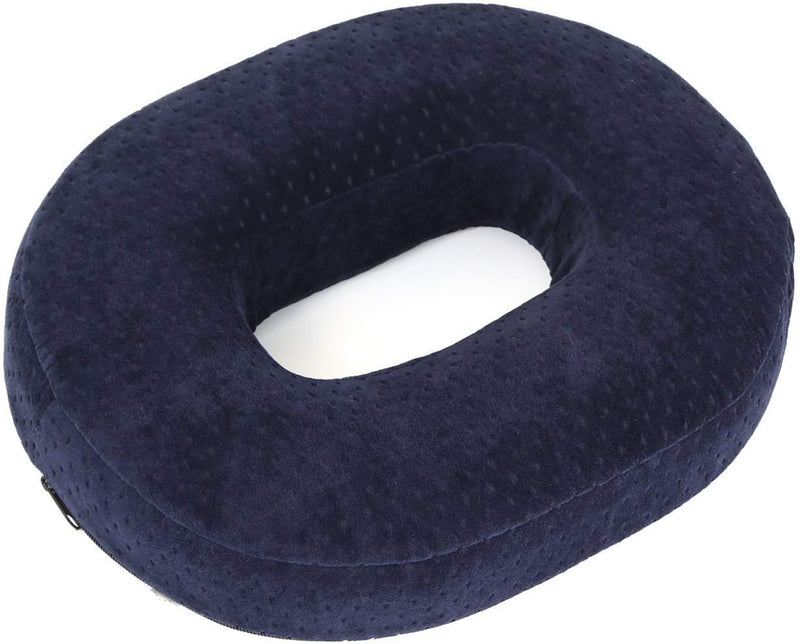 Homely Lee Donut Seat Cushion Memory Foam Reduces Pressure Ideal for Haemorrhoid and Piles Sufferers, Coccyx Pain, Post Natal and Post Surgery Pain Relief & Comfortable (Navy) Navy - NewNest Australia