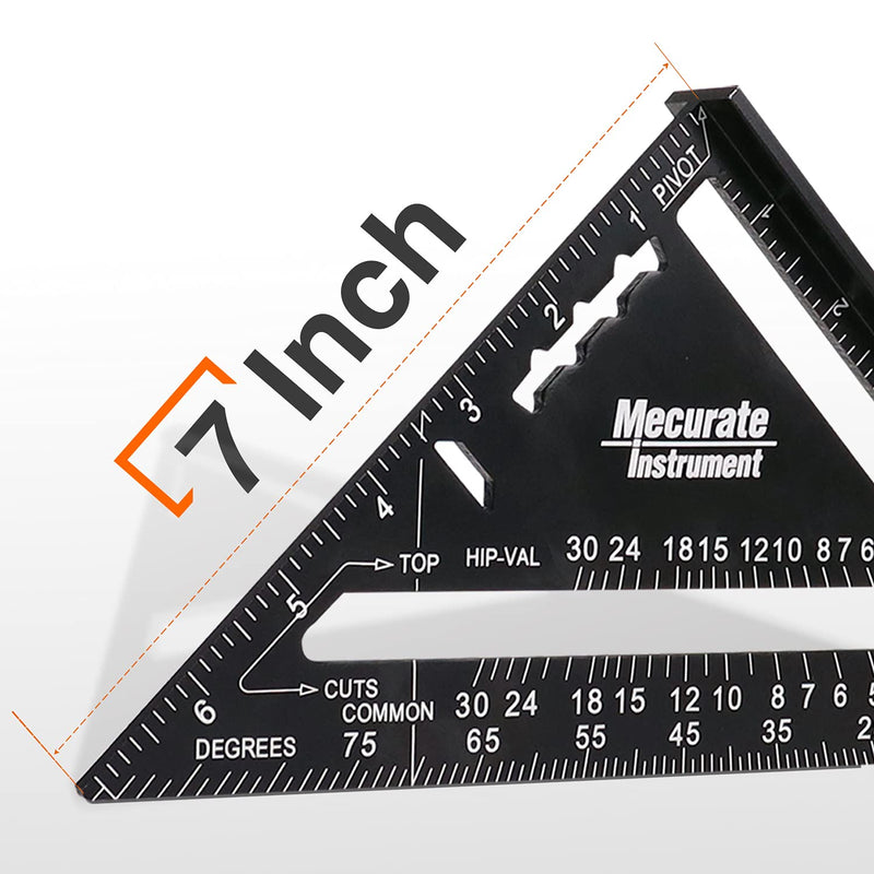 Mecurate Rafter Square, 7 inch Triangle Carpenter Square Die-cast Aluminum Alloy for Woodworking and Carpentry (7 inch) - NewNest Australia