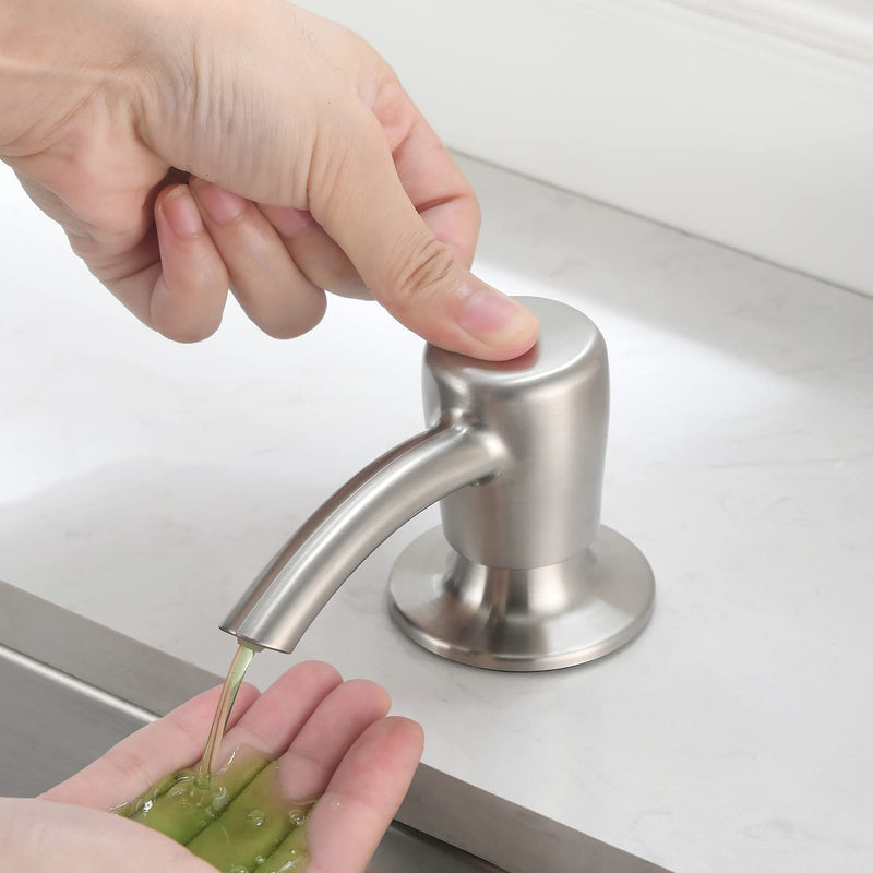 Kitchen Sink Soap Dispenser, Build in Sink Soap Dispenser, Deck Mounted Soap Dispenser, Brushed Nickel RULIA RB2005 - NewNest Australia