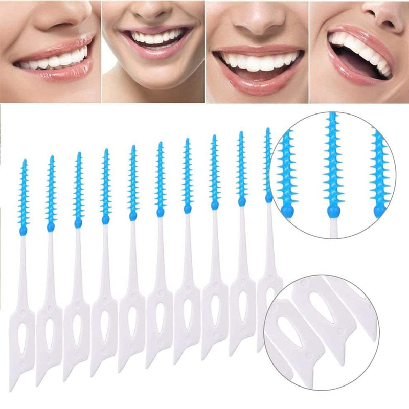 Fantasyon 40 Pieces Tooth Floss Picks Interdental Brushes Flosser Sticks in Orange with Storage Case for Brush Tool Toothpick Tooth Cleaner Interdental Floss Sticks Toothpick Cleaning Tool(Blue) Blue - NewNest Australia