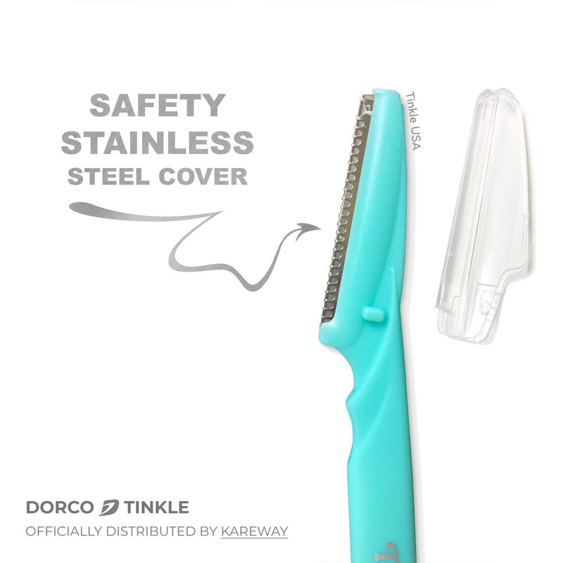 Dorco Tinkle Eyebrow Razor, Hair Trimmer Shaver and Tough Up Tool, Facial Razor with Safety Cover, 6 Razors | Skincare Party Favors | Dermaplaning Tools - NewNest Australia