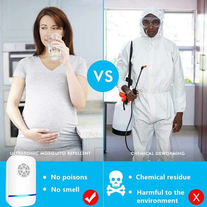 EcoMyLife Ultrasonic Pest Repeller 2 Pack, Insect Control, Spider Repellent, Plug in Indoor Mouse Deterrent, Anti Moths, Ants, Bed Bugs, Fleas, Cockroaches, Flies, Spider, Wasp Classic Style 2 Pack - NewNest Australia