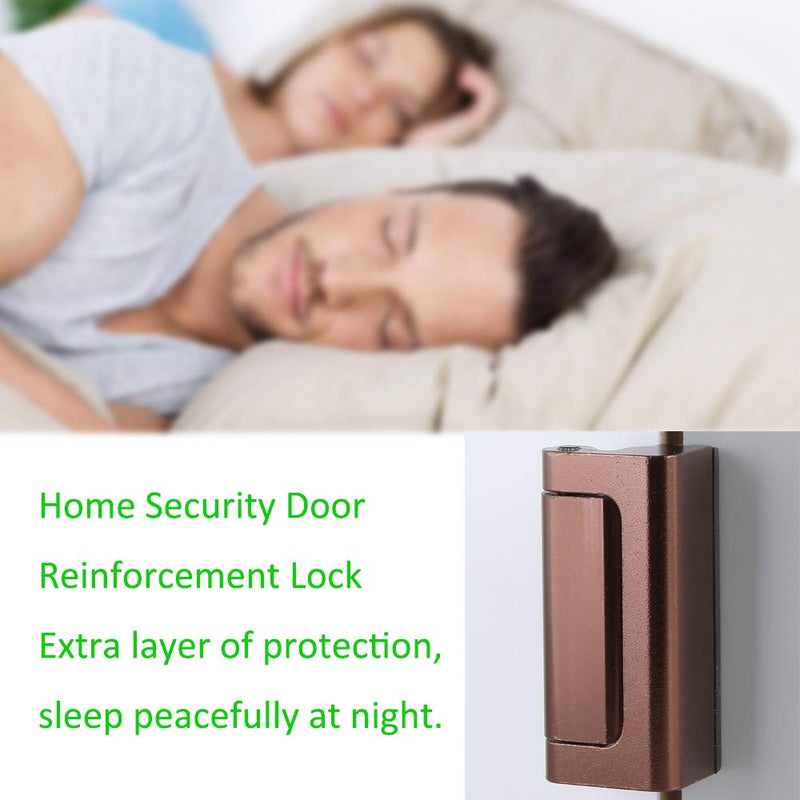 Door Lock Child Proof, Home Security Door Reinforcement Lock Withstand 800 lbs Door Latch Double Safety Security Protection for Your Home (Bronze Door Security Lock) Brown - NewNest Australia