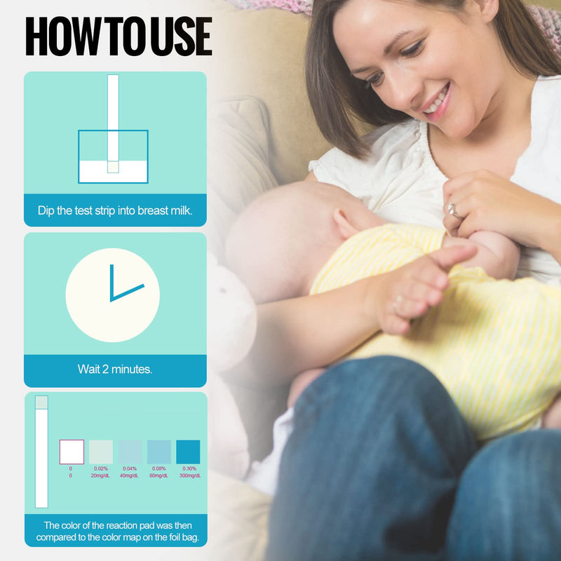 Milkscreen Test Strips, 25 Piece Breast Milk Test Strips, Accurate Quick Results in 2 Minutes, Breast Milk Detection Strips with Bottle for Testing Breastfeeding Mothers - NewNest Australia