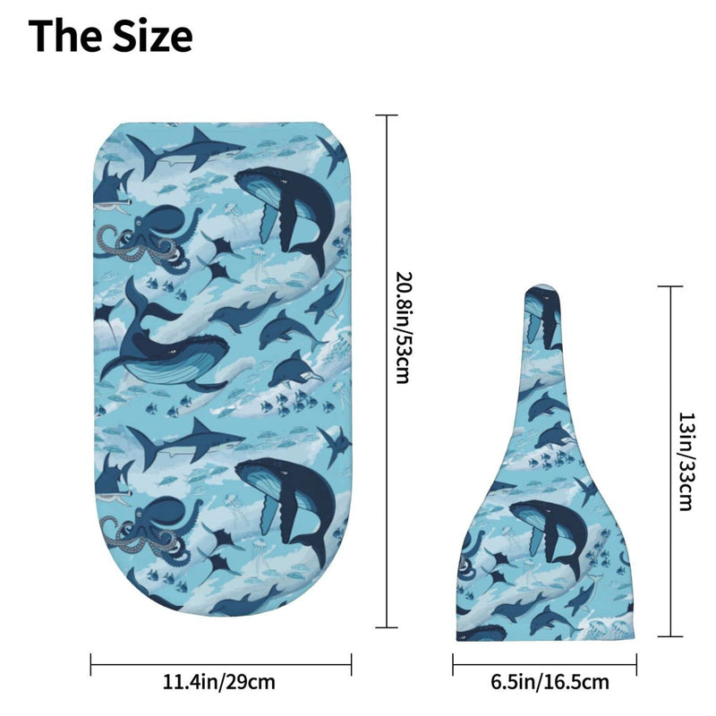 Sea Waves Dolphins Sharks Whale Octopus Newborn Swaddle Blankets Baby Wrap Baby Receiving Blanket Soft with Beanie Hat Sets Gifts for Infant Boy Girl Baby Shower Sea Waves Dolphins Sharks Whale Octopus One Size - NewNest Australia