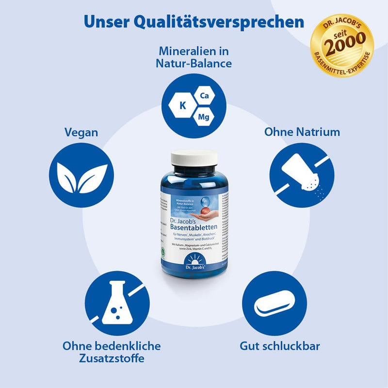Dr. Jacob'S Base Tablets, 250 Tablets I Low In Sodium, Rich In Potassium I For Muscles, Blood Pressure¬_ And Bones¬≤ I Minerals Potassium, Calcium, Magnesium, Vitamins C And Di 31 Servings - NewNest Australia