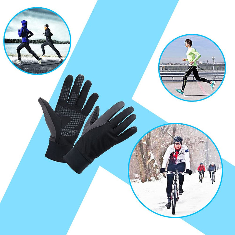 OZERO Winter Thermal Gloves Men Women Touch Screen Water Resistant Windproof Anti Slip Heated Glove Hands Warm for Hiking Driving Running Bike Cycling Small - NewNest Australia