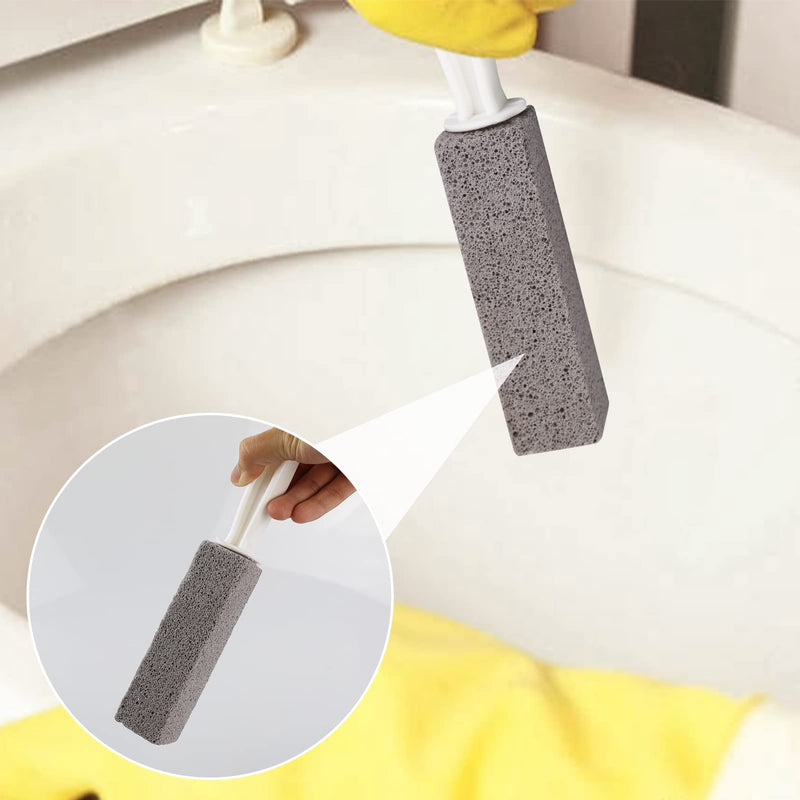 Pumice Cleaning Stone, with Handle Toilet Bowl Ring Cleaner Pumice Stone Sticks, Hard Water Ring Stains Remover Pumice Stone Sticks Brushes for Kitchen Bath Pool Household Cleaning(2 Pack) - NewNest Australia