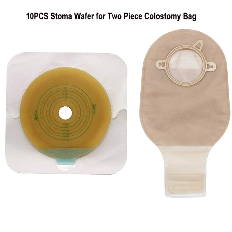 LotFancy 10 Pcs Skin Barrier with Non-Woven Border for Two-Piece Drainable Pouch, Ileostomy Supplies, Ostomy Wafers for Colostomy Ileostomy Stoma Care, Cut-to-Fit - NewNest Australia