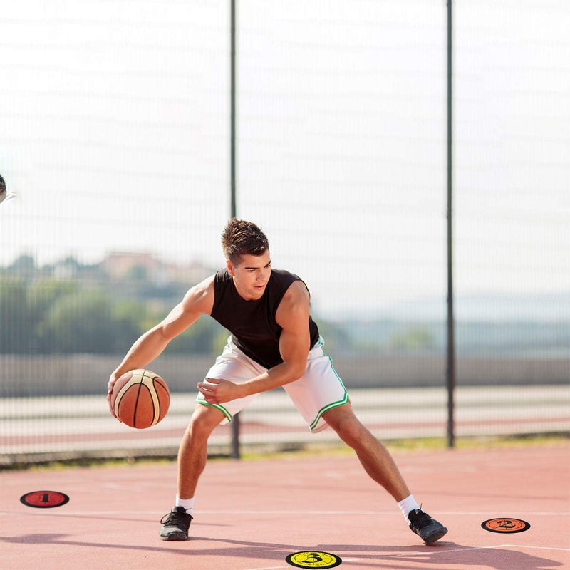 Outus 15 Pieces Basketball Training Marker Stickers Number Floor Spot Markers Flat Disc Markers 7.5 Inch Poly Vinyl Sports Waterproof Markers - NewNest Australia