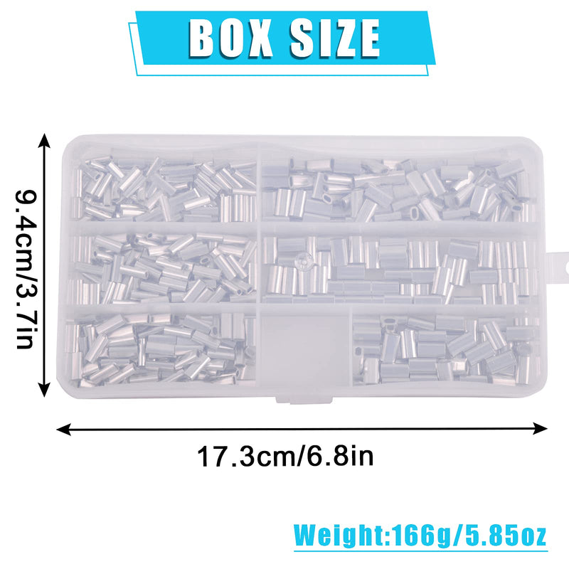 AGOOL Aluminum Single Barrel Crimp Sleeves Kit Aluminum Crimping Loop Sleeve Assortment Kit for Wire Rope and Cable Fishing Line Tube Connectors for Leader Rigging Oval/Round 500PCS-Oval - NewNest Australia