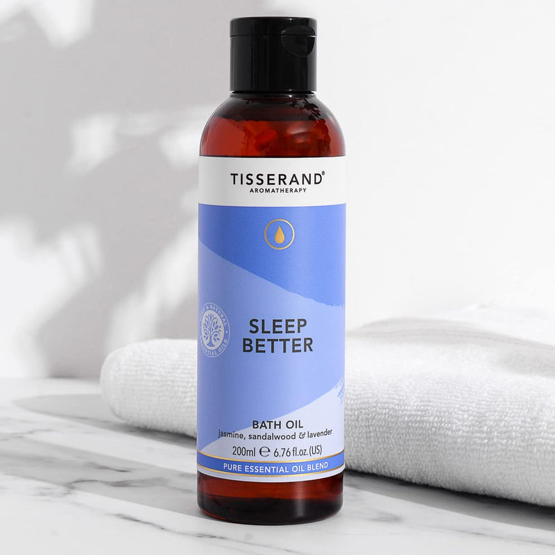 Tisserand Aromatherapy | Sleep Better | Aromatherapy Bath Oil for Restorative Sleep With Lavender, Jasmine & Sandalwood | 100% Pure Essential Oil Blend | 200ml 200 ml (Pack of 1) - NewNest Australia