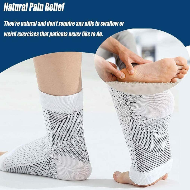 GINGER TECH 4 Pairs Ankle Support Compression Socks, Plantar Fasciitis Socks Neuro Socks, Ankle Support Brace for Ligament Damage Neuropathy Socks for Men and Women, Fit for Feet Size 5-9, Black - NewNest Australia
