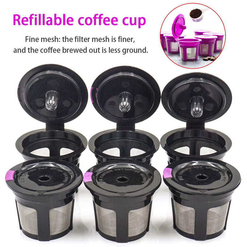 POHOVE 5 Pcs Reusable K Cups Refillable Coffee Filters For Keuri-G 2.0 And 1.0 Mini Plus Series Easy To Use Refillable Single Cup Coffee Filters - Eco Friendly Stainless Steel Mesh Filter 5pcs*cup+1pc*spoon Black - NewNest Australia