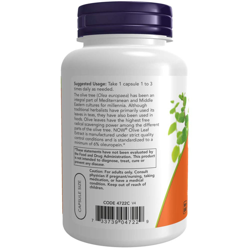 Now Foods Olive Leaf Extract 500mg Standardized to 6% Oleuropein, 120 Vcaps (2 Pack) 120 Count (Pack of 2) - NewNest Australia