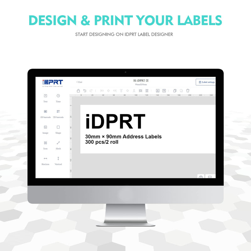 iDPRT Thermal Labels - 1-9/50"x3-27/50" Mailing Address Labels (30mm×90mm), 2 Rolls of 300pcs, Barcode Labels Compatible with iDPRT, Rollo, DYMO, Zebra, Direct Thermal Sticker for QR Code, FBA Labels - NewNest Australia