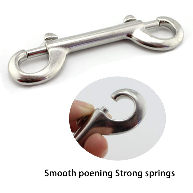 2-Pack 316 Stainless Steel Double Ended Bolt Snap Hook 4-1/2'' Double End Bolt Snaps Hooks Scuba Diving Clips Marine Grade for Water Bucket/Dog Leash/Pet Feed Bucket & Hammock/Horse Tack and More - NewNest Australia