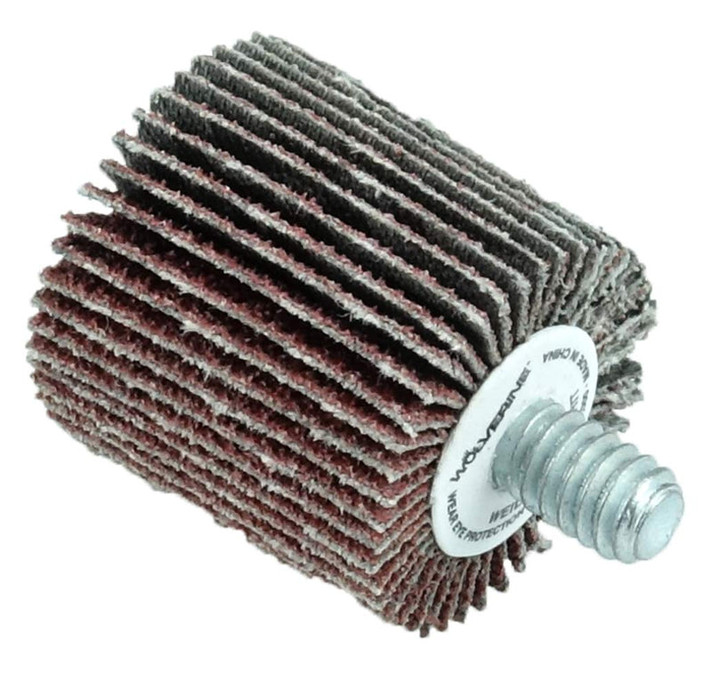 Weiler 30746 1" x 1" x 80AO Wolverine Coated Abrasive Flap Wheel, 1/4-20 Threaded Stem (Pack of 10) 1" Dia 80 Grit - NewNest Australia