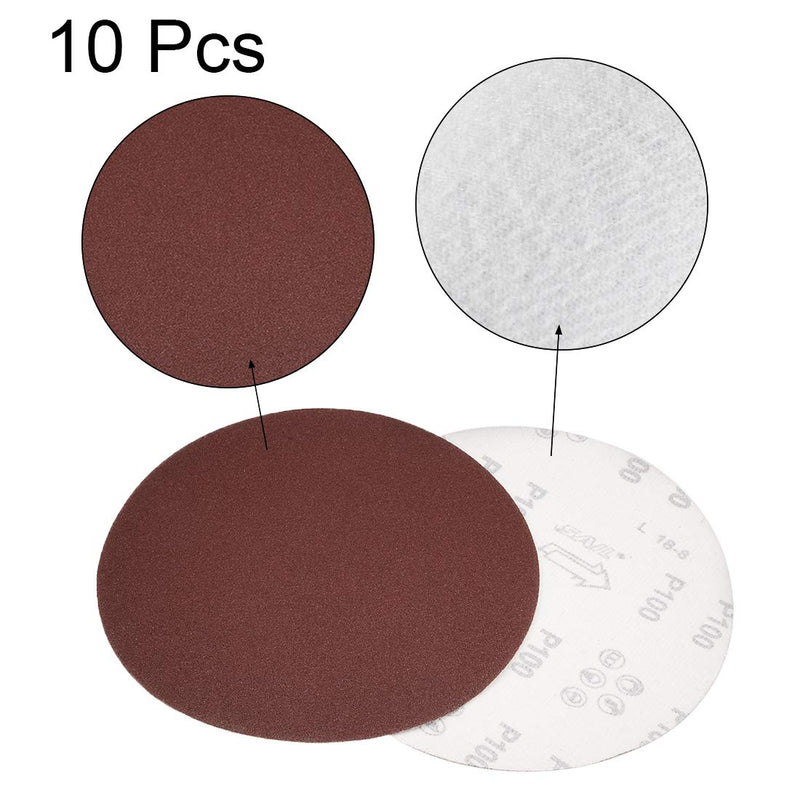 uxcell 8" Hook and Loop Sanding Discs 100 Grit Aluminum Oxide Sandpaper for Random Orbit Sander Wood Metal Dry Polishing 10pcs - NewNest Australia