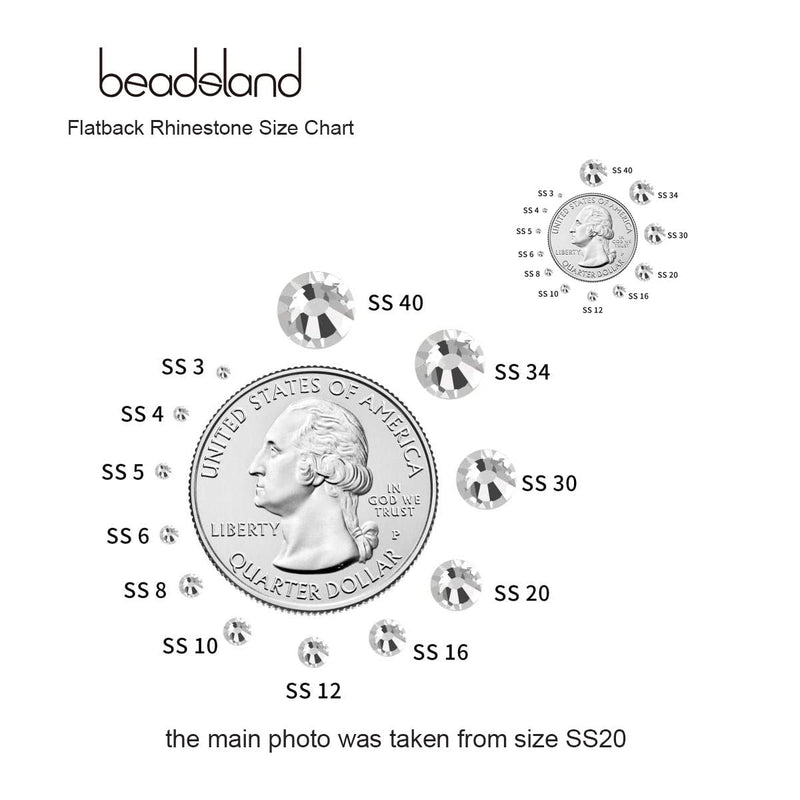 beadsland 1440 Piece Flat Back Crystal Rhinestones Round Gems,1.3mm-6.5mm,Lemon Yellow(SS3(1.3-1.4mm)) Lemon Yellow SS3/1440pcs - NewNest Australia