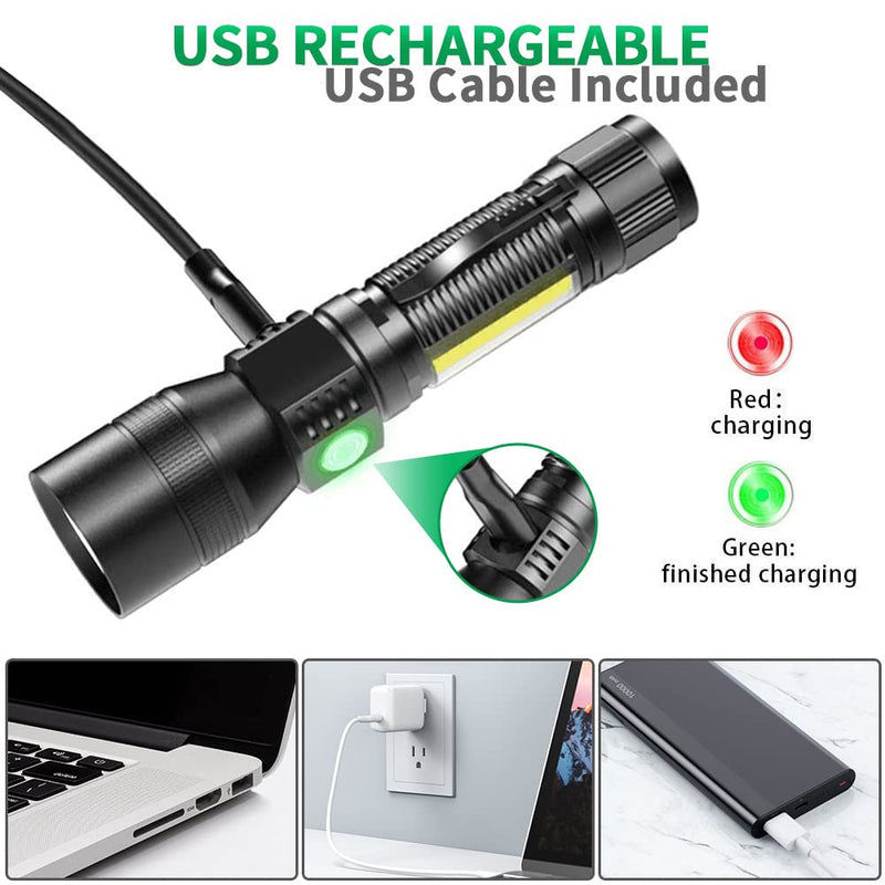 Black Light Flashlight Rechargeable, 3-in-1 UV Light Flashlights, 1000 Lumen LED Tactical Flashlight, High Powered 7 Modes Waterproof UV Blacklight Flashlights for Stains Detection Camping Emergency 1 - NewNest Australia